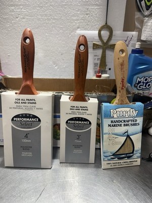 Lot of 3 Paint Brushes Purdy Marine 3  & Performance Select 3  4  New Old Stock