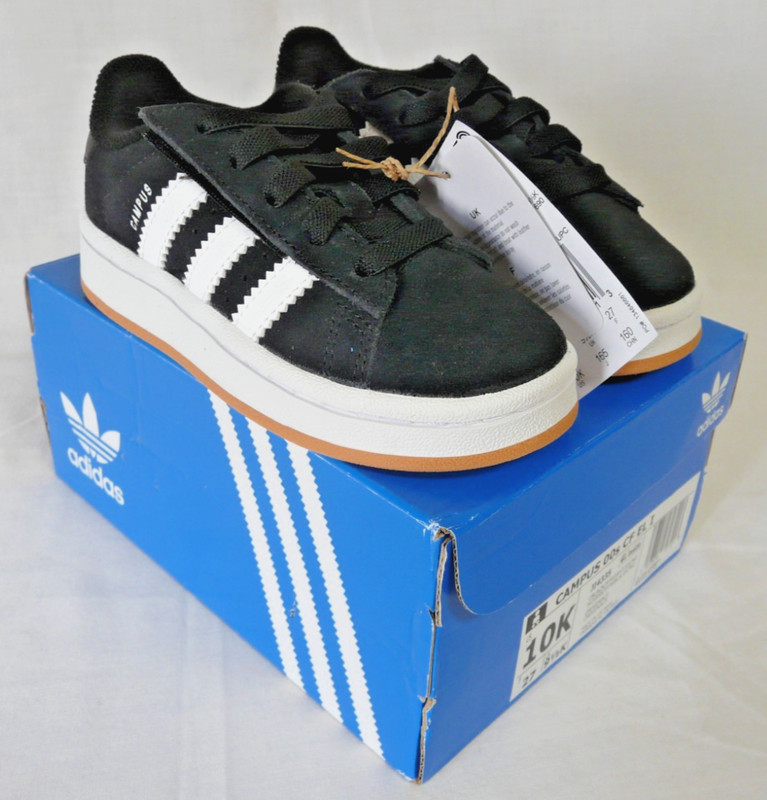 Adidas Campus 00s CF EL Core Black Cloud White Gum (TD)JI4335 New in Box Sz 10K
