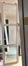Howdens 2 Shaker Sliding Wardrobe Doors. With Track. (1 mirrored) Cashmere. GC 