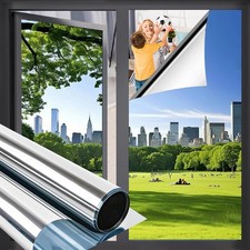 Niviy 23.6x157.4" Privacy Window Film Reflective Silver Heat UV Blocking