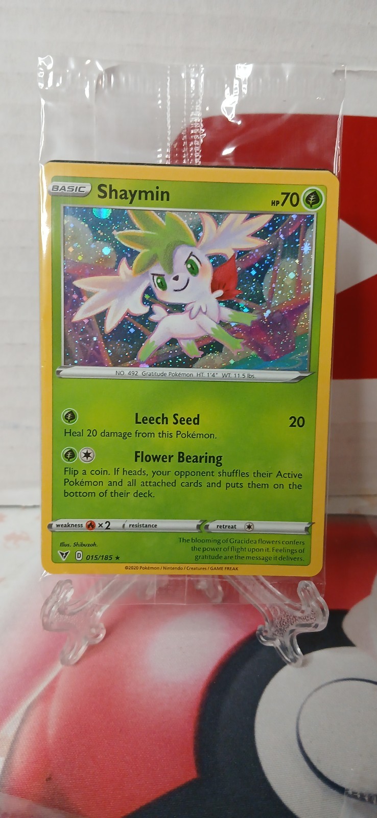 Shaymin 15/185 Cosmos Holo Rare - SWSH  Vivid Voltage Pokémon TCG - NM/Sealed