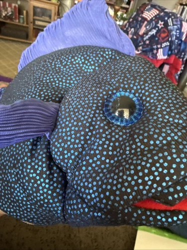 Folkmanis Folk Tails  Blue Iridescent Puppet Movable Mouth. 12” X 7”