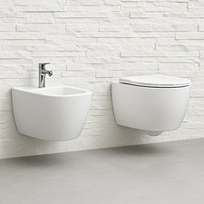 AZZURRA SERIE COMODA SOSPESA CON WC EASY CLEAN  + BIDET + SEDILE SOFT CLOSE