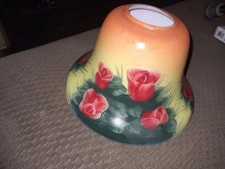 Dale Tiffany Reverse Painted Glass Lamp Shade Only Rose Bell Fluted Satin 7"