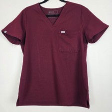Figs Technical Collection Catarina Burgundy Womens Medium Red Scrub Top