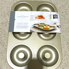 Threshold 6-Cavity Steel Nonstick Donut Pan 450 F Oven Safe, Gray 8.5x12.5