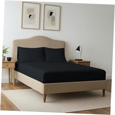 100 Cotton Fitted California King Fitted Sheet  2 Pillowcases King Black