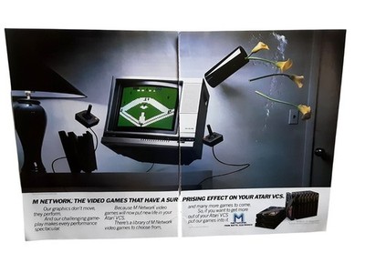 1982 Atari VCS M Network Video Games Vintage Print Ad 2 Page Mattel Electronics