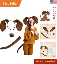 Unisex-Adult Puppy Floppy Dog Ears Headband, Nose and Tail Set, Accessory Kit...