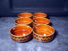 6 x Hornsea Erbstück braun 70er Jahre Schalen Suppen Müsli 13 cm / 5 cm Durchmesser gut