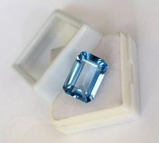 Brazilian Natural 5 Ct Blue Aquamarine Emerald Cut Certified Loose Gemstone