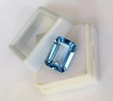 Brazilian Natural 5 Ct Blue Aquamarine Emerald Cut Certified Loose Gemstone