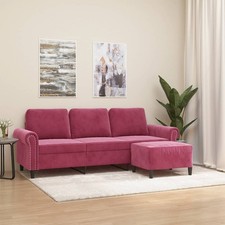 Sofa 3-Sitzer Hocker Loungesofa Couch Wohnzimmersofa Relaxsessel Samt vidaXL