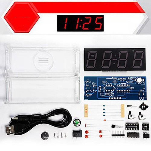 Build Your Own Clock DIY Kit with 4 Digit Display and Temperature Measurement