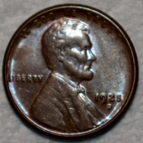 AU-UNC 1925-S Lincoln Cent, Highly Lustrous & Barely Circulated.