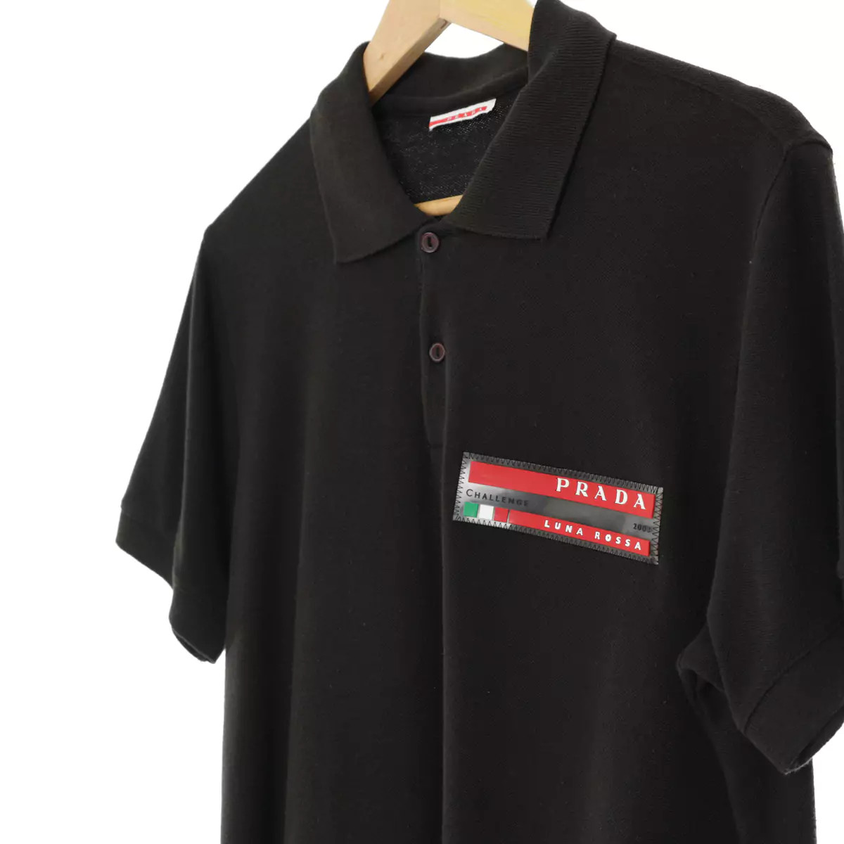 00s archive prada rubber polo shirt Vintage Prada Polo Shirt