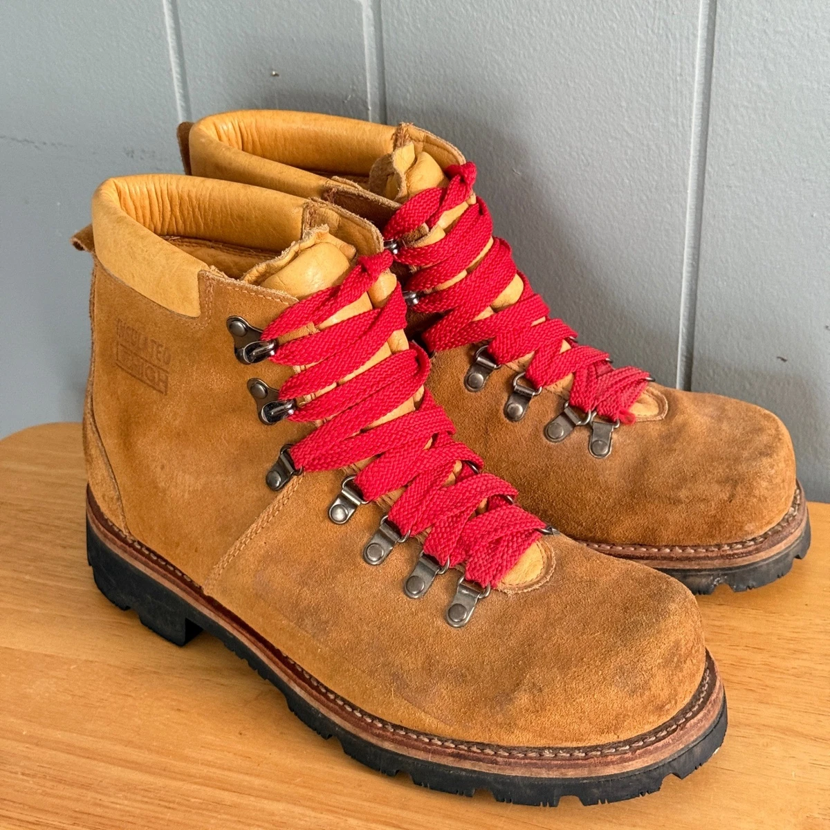 Vintage Men\'s Lehigh Steel Toed Leather Lace-Up Work Boots Cognac Brown Size 9.5 Lehigh Men main image 4