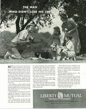 1937 Liberty Mutual Insurance Co Family Picnic Photo Vintage Print Ad