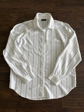 Ruti Button Down Shirt Striped Buttoned Open Sleeves Sz 2