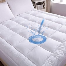 Cotton Waterproof Mattress Pad Queen Size Top Down Alternative Filling Pillow...