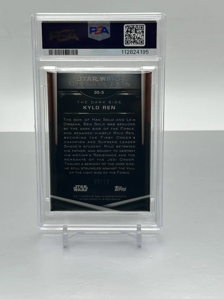 2019 Topps Star Wars Masterwork The Dark Side DS5 Kylo Ren /10 Wood PSA 9 - Image 2 of 2