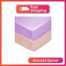 SiinvdaBZX 2 Pcs Satin Mini Crib Sheets 38 x 24In, Silky Soft Mini Portable Crib