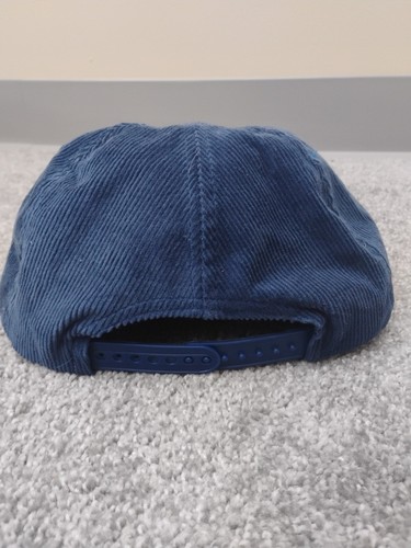 Vintage Corduroy Irving Gas New Hampshire SnapBack Hat Canada Made Blue - Picture 3 of 7
