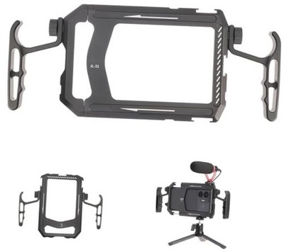  Aluminum Universal Smartphone Cage Photo Video Stabilizer with Handles Rig 