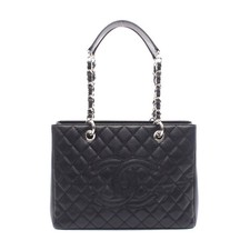 Chanel Leather Matelasse Gst Tote Bag Women Black One Size