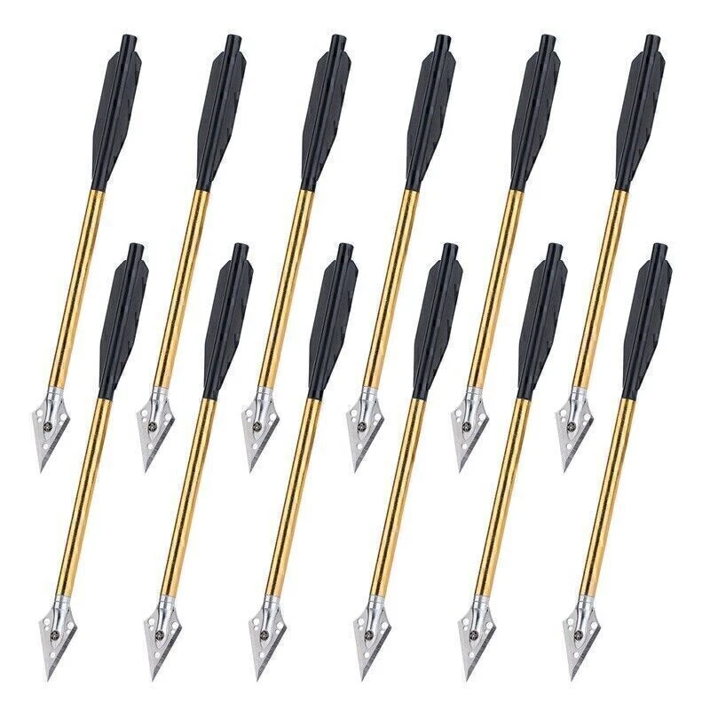 12 Flèches Carbone 7,5 Pouces Pour Arbalète Chasse - Embouts 100Gr 2 Lames