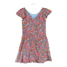 J Crew Women's 2 Colorful Paisley Flutter Sleeve Dress Silk F4349 Boho Gypsy