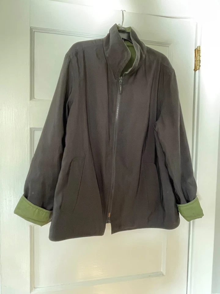 Abrigo Chaqueta de Lluvia MYCRA PAC NOW Negro y Verde Reversible M/L Hecho en EE. UU. Foto 3 de 4