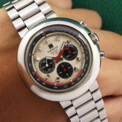 VINTAGE TISSOT T12 STAINLES STEEL MANUAL WIND CHRONOGRAPH MEN 