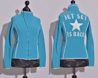 JET SET Damen Fleecepullover blau durchgehender Reißverschluss mit Taschen Gr...