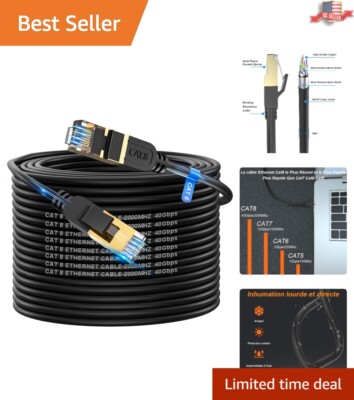 Cat 8 Ethernet Cable 100FT - High-Speed 40Gbps LAN Network Cable for Gaming &...