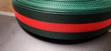 Red Green Ribbon Grosgrain 2 Yard 1 inch wide And Bee Applique Patch