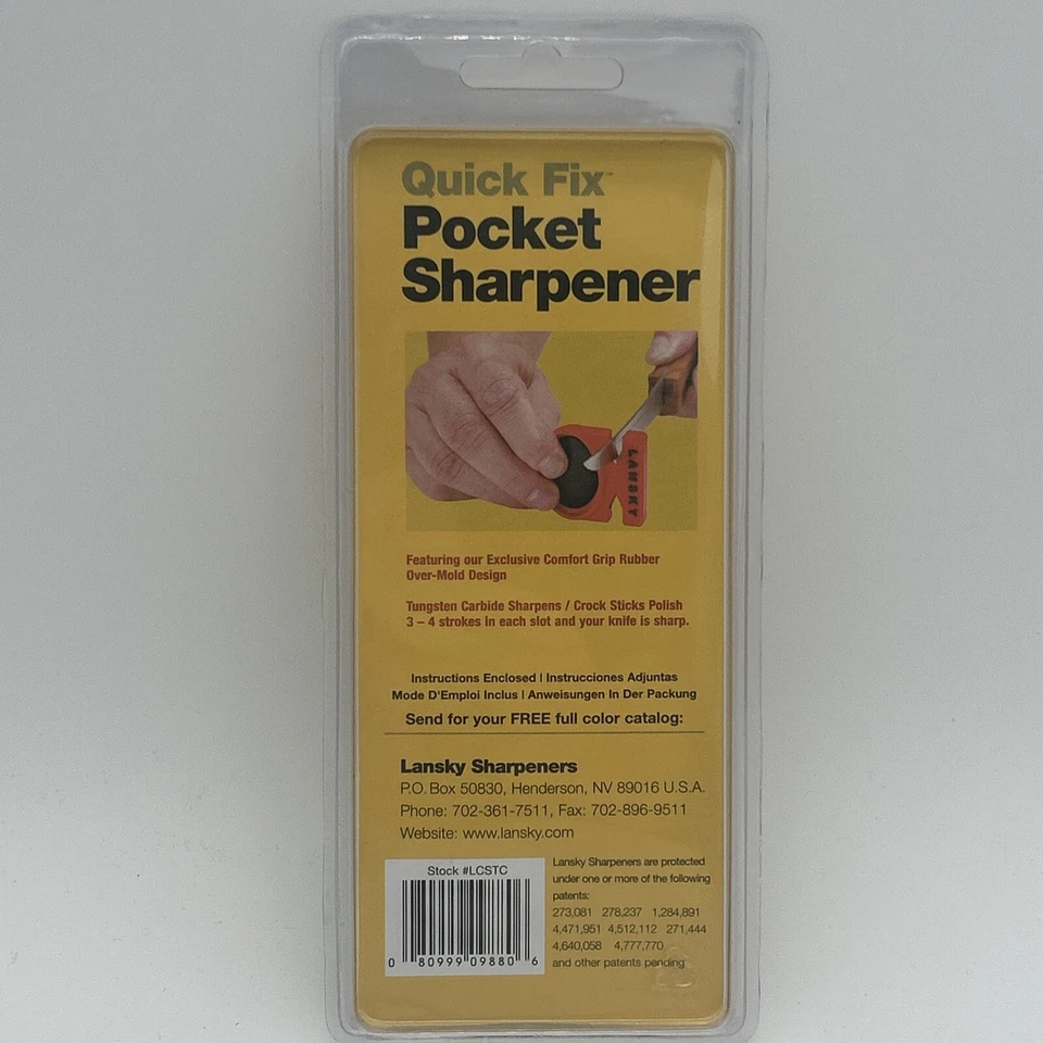 Afilador de bolsillo de cuchillo de carburo de tungsteno de fijación rápida Lansky agarre de goma LCSTC verde Foto 2 de 4