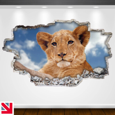 TIER KÖNIG DER LÖWEN LÖWIN GROSSE KATZE Wandaufkleber Vinyl-Aufkleber Wandbild Poster