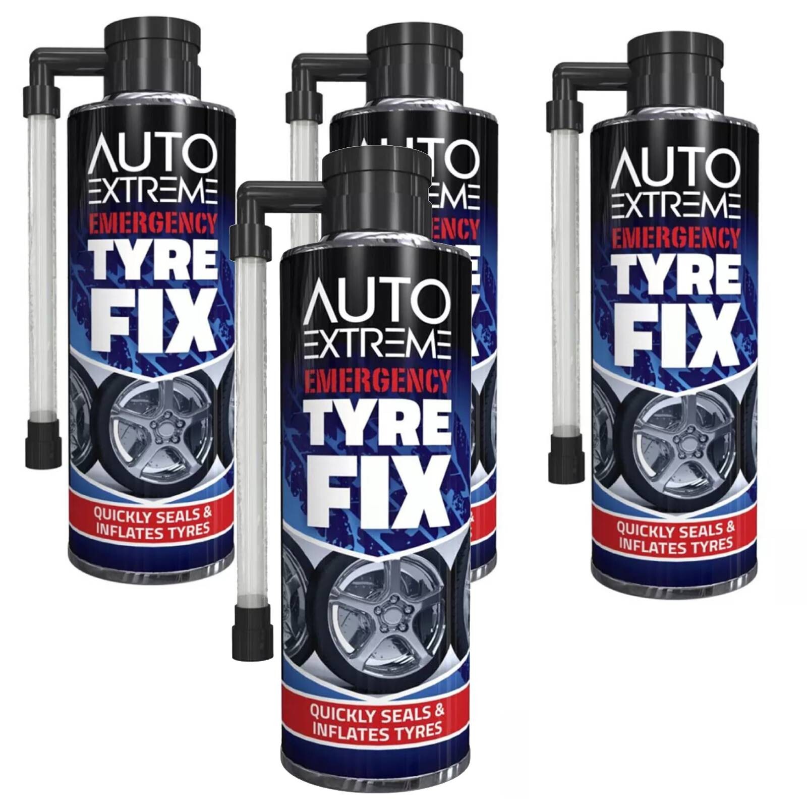 4x 300ML PUNCTURE REPAIR KIT QUICK FIX CAR EMERGENCY TEMPORARY INFLATE ...