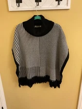 White House Black Market Sweater Shawl Med Warm Winter Knit