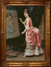 Handmade Old Master-Art Antique Oil Painting Women Artist on canvas 24"x36"