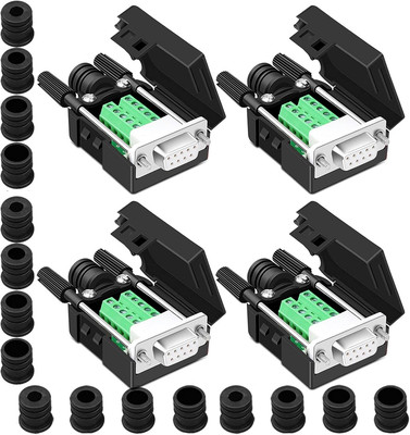 4PCS DB9 Female Breakout Connector,Db9 Solderless RS232 D-SUB Serial to 9-Pin Po