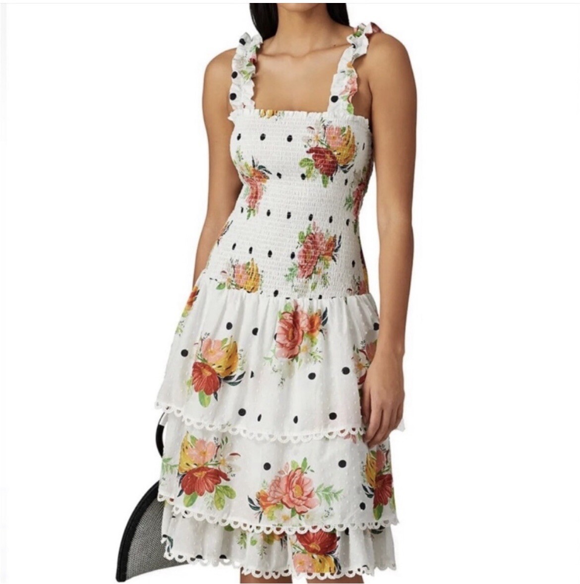 midi blue maternity dress Angel Maternity Celine Baby Shower Smock Midi Dress in Blue/Floral