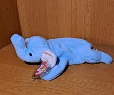 Ty Beanie Babies Peanut The Elephant - Light Blue 1995 Vintage 