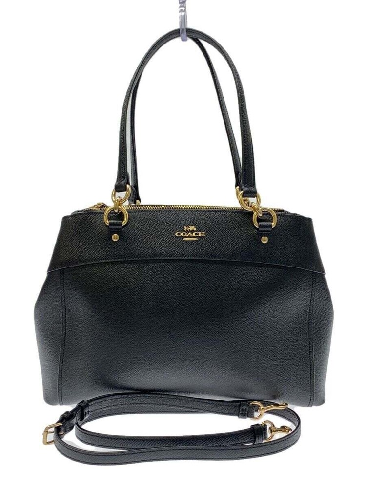 COACH Shoulder Bag Leather BLK Solid Color F25926