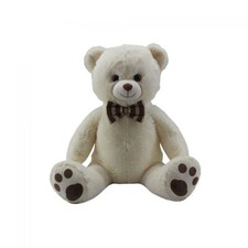 Peluche Orso Gigante Bianco 65 cm con Fiocco Seduto Max & Sax 0 Mesi+