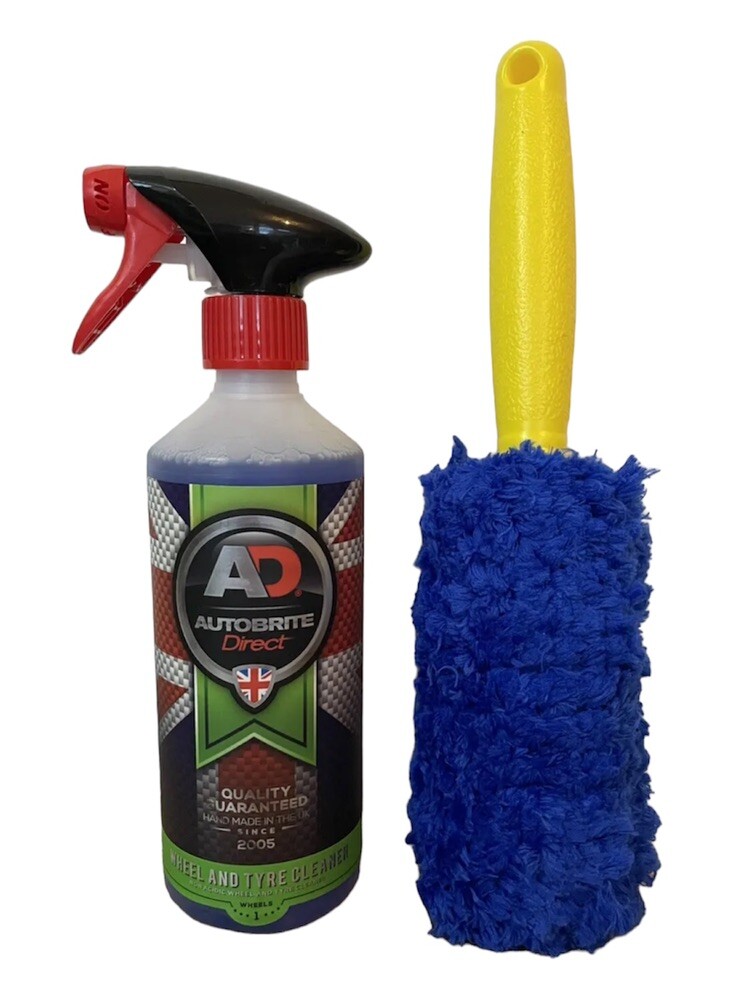 Autobrite Direct - Wheel & Tyre Cleaner 500ml Spray & Microfibre Wheel Brush