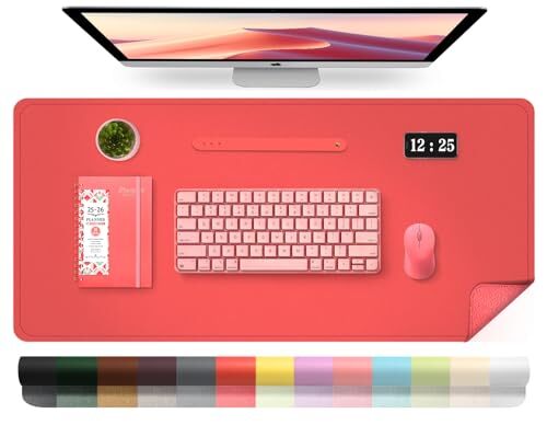 Leather Desk Pad Protector 39.4' X 17'' Large Mouse Pad Office Desk Mat Non-S...