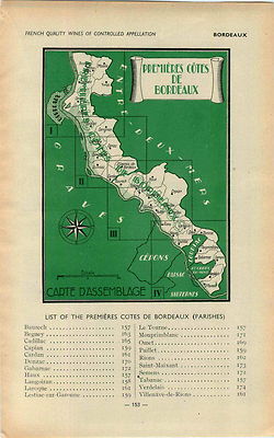 ADVERT Cotes De Bordeaux Wine Map Chateau de Pic Lagarosse Vincent Tabanac