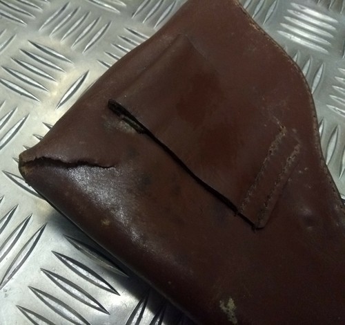 Auténtico Vintage Eastern Bloc Military Cuero Marrón Desconocida Pistolera - Imagen 3 de 7